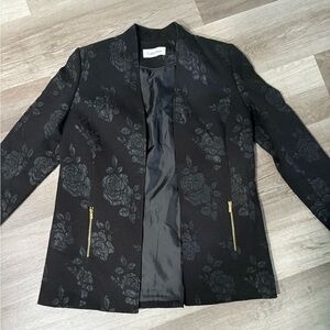 Calvin Klein Black Rose Pattern Blazer